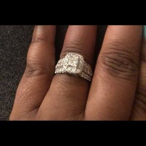 1 ctw princess ring w/3/4 CTW Diamond Enhancer